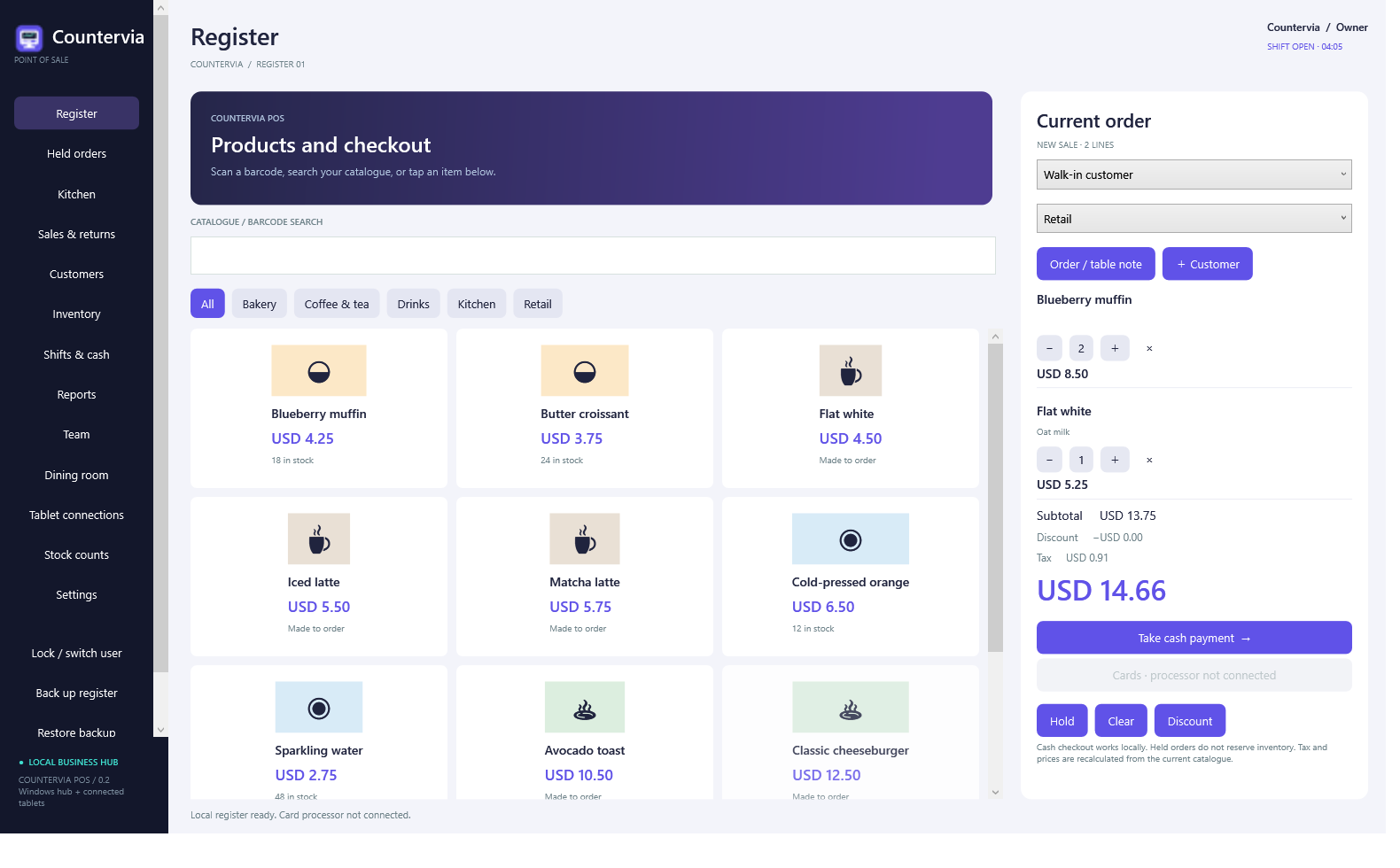 Countervia POS application